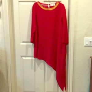 Long, Roomy & So Elegant Red Blouse